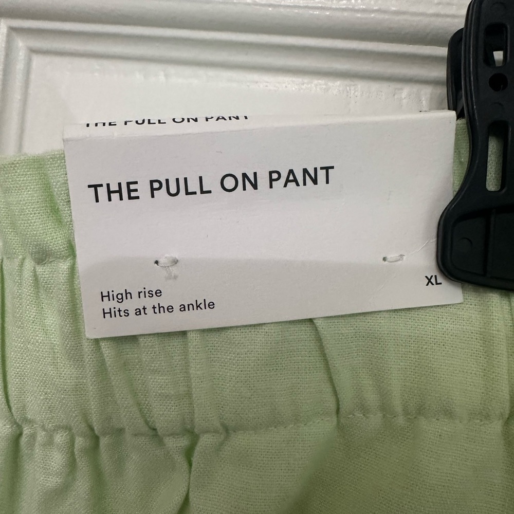 Brand New Ann Taylor Linen Cotton Pull On Pants Size XL Mint Green With Pockets - Picture 3 of 8